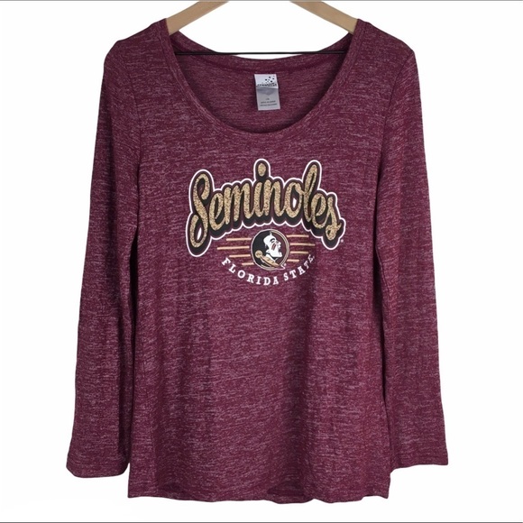 FSU Seminoles Top Long Sleeve Space Dye Stretchy Game Day Football Size Large - Picture 10 of 10